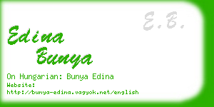 edina bunya business card
